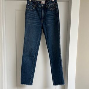 Like new, Women's Blue Denim Jeans by Sundry, with embroidered accents